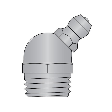 Heritage Industrial Grease Fitting, 1/4"-19BSPT 45D SS PV H2604S